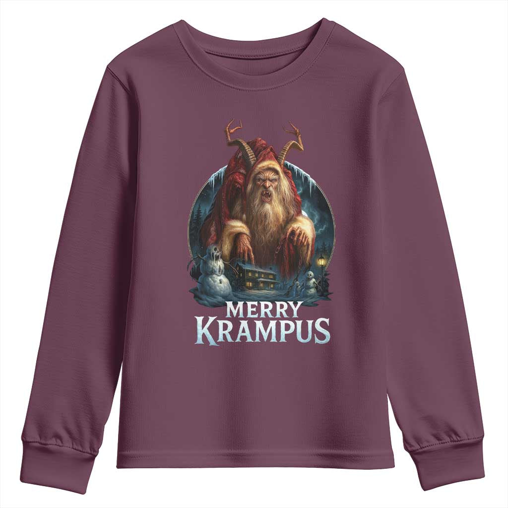 Christmas Krampus Youth Sweatshirt Merry Krampus Pagan Yule Nordic Xmas - Wonder Print Shop