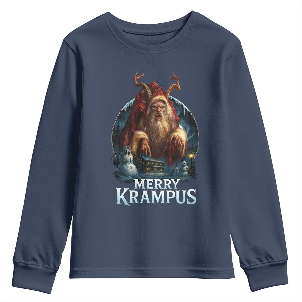Christmas Krampus Youth Sweatshirt Merry Krampus Pagan Yule Nordic Xmas - Wonder Print Shop