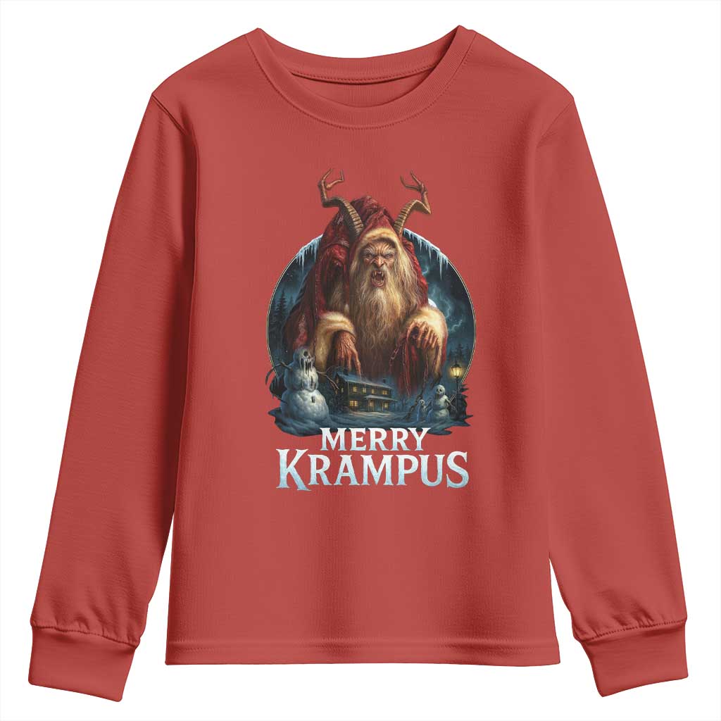 Christmas Krampus Youth Sweatshirt Merry Krampus Pagan Yule Nordic Xmas - Wonder Print Shop