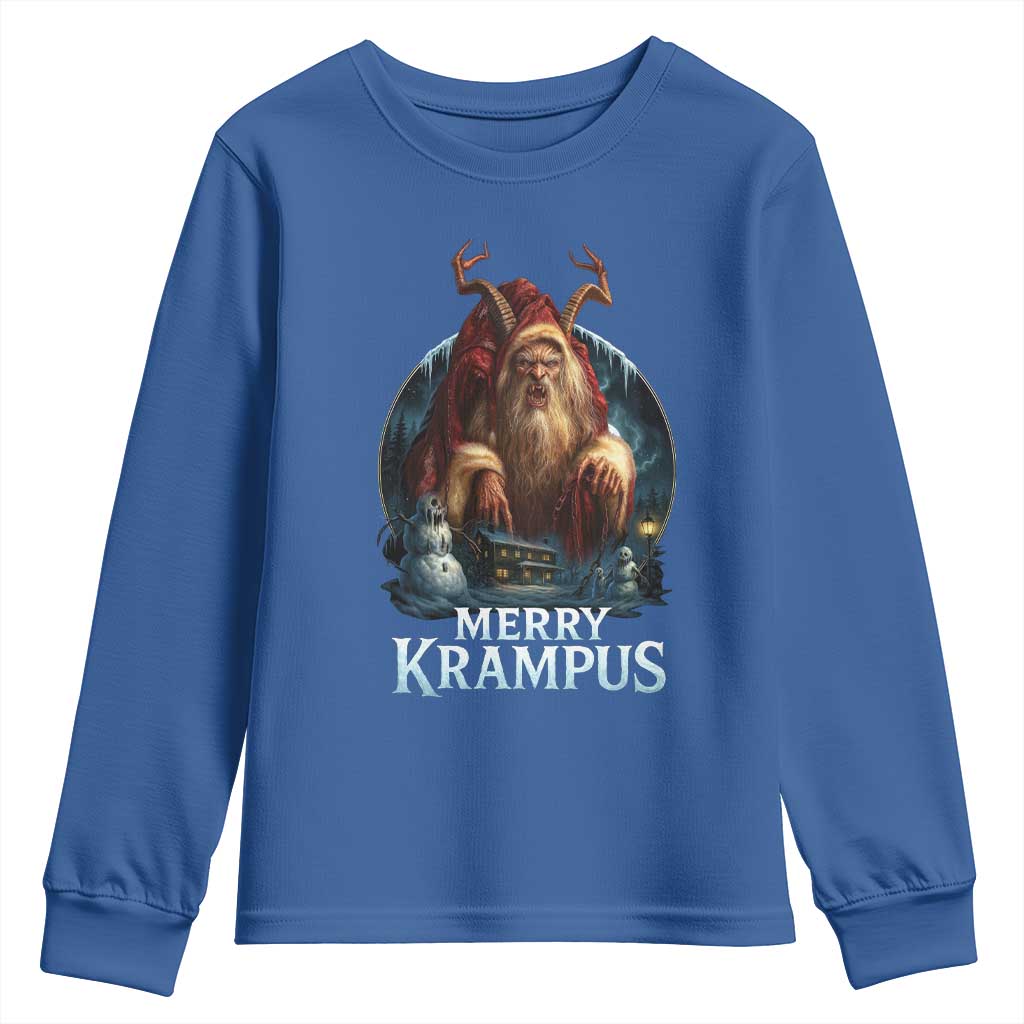 Christmas Krampus Youth Sweatshirt Merry Krampus Pagan Yule Nordic Xmas - Wonder Print Shop