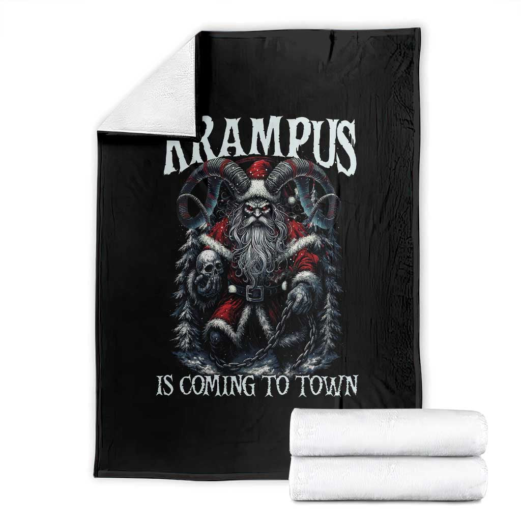 Nordic Christmas Krampus Throw Blanket Krampus Is Coming To Town Horror Holiday Xmas - Wonder Print Shop