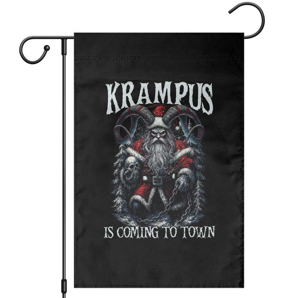 Nordic Christmas Krampus Garden Flag Krampus Is Coming To Town Horror Holiday Xmas - Wonder Print Shop