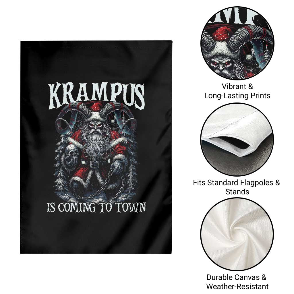 Nordic Christmas Krampus Garden Flag Krampus Is Coming To Town Horror Holiday Xmas - Wonder Print Shop