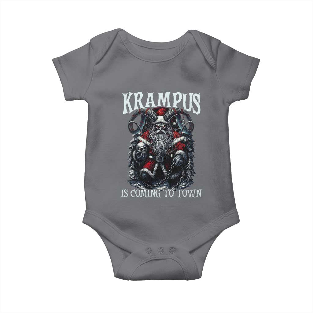 Nordic Christmas Krampus Baby Onesie Krampus Is Coming To Town Horror Holiday Xmas - Wonder Print Shop