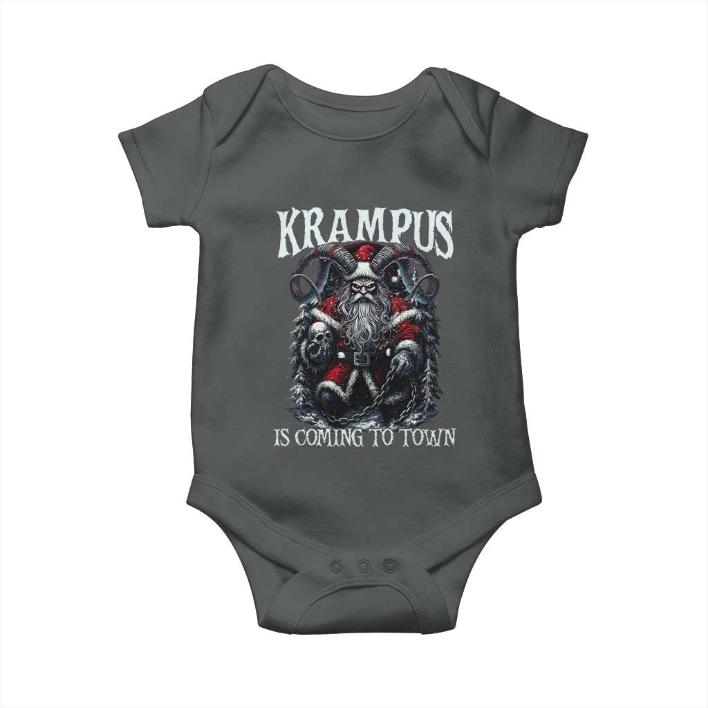 Nordic Christmas Krampus Baby Onesie Krampus Is Coming To Town Horror Holiday Xmas - Wonder Print Shop