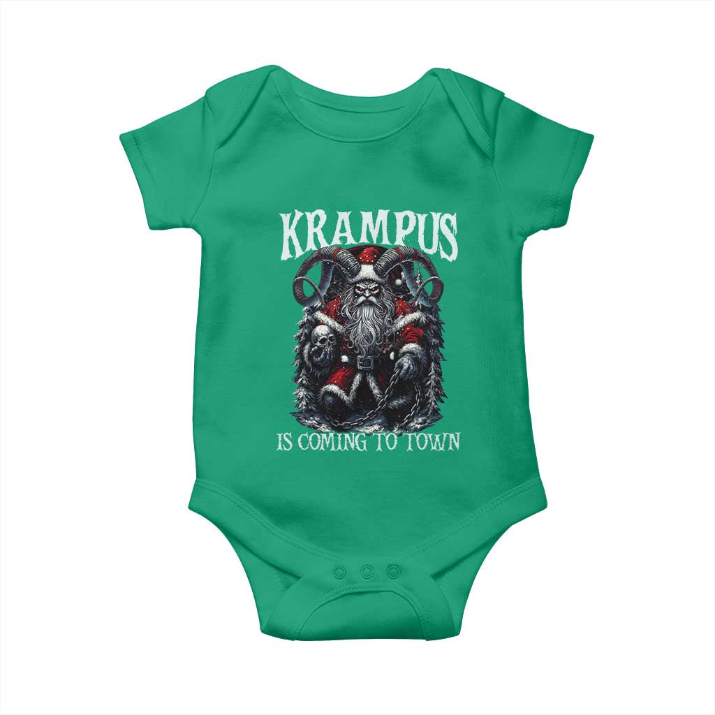 Nordic Christmas Krampus Baby Onesie Krampus Is Coming To Town Horror Holiday Xmas - Wonder Print Shop