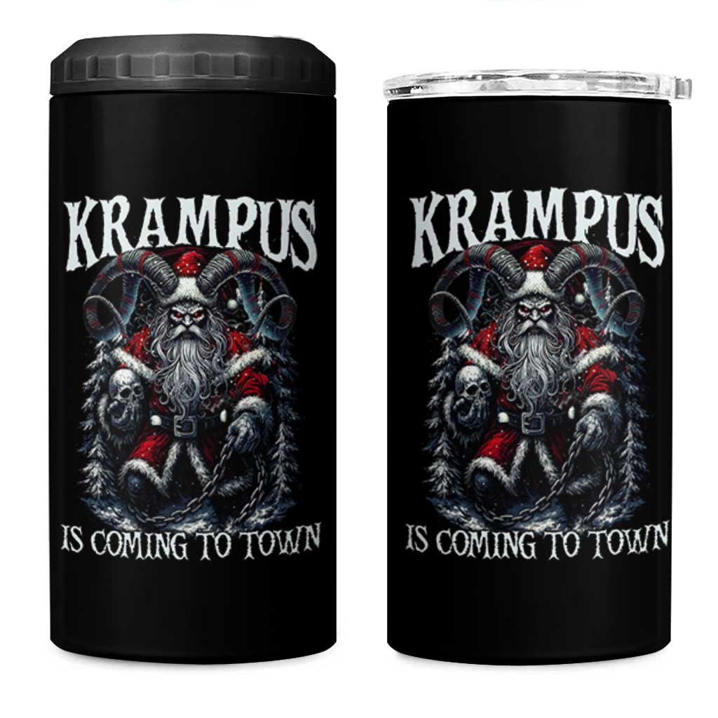 Nordic Christmas Krampus 4 in 1 Can Cooler Tumbler Krampus Is Coming To Town Horror Holiday Xmas - Wonder Print Shop