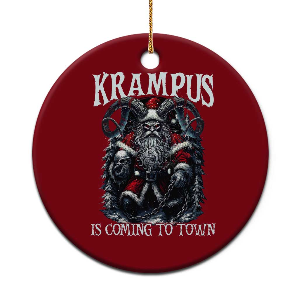 Nordic Christmas Krampus Ceramic Ornament Krampus Is Coming To Town Horror Holiday Xmas - Wonder Print Shop