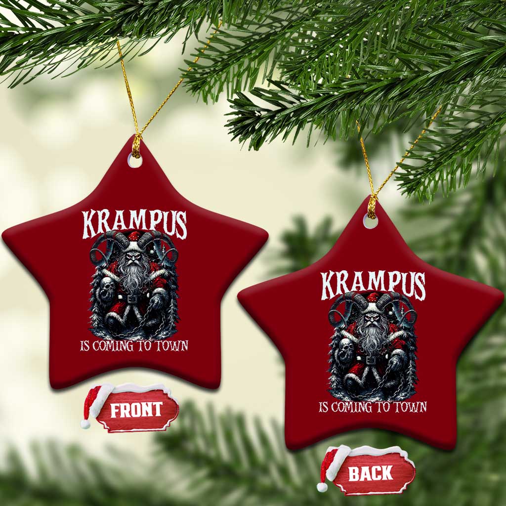 Nordic Christmas Krampus Ceramic Ornament Krampus Is Coming To Town Horror Holiday Xmas - Wonder Print Shop