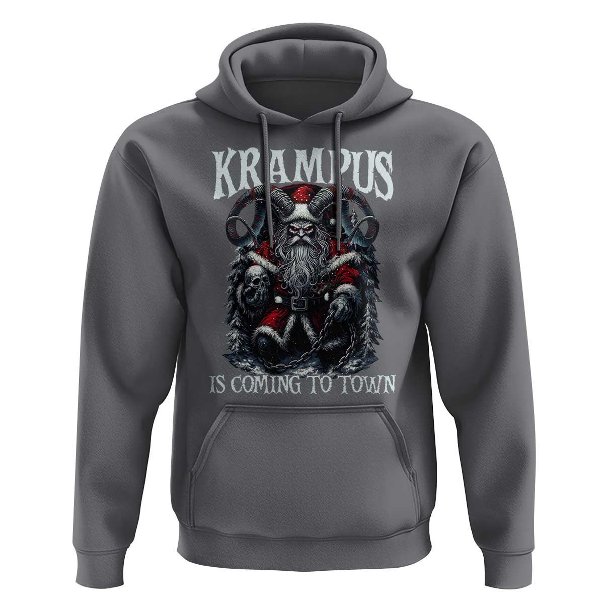 Nordic Christmas Krampus Hoodie Krampus Is Coming To Town Horror Holiday Xmas - Wonder Print Shop