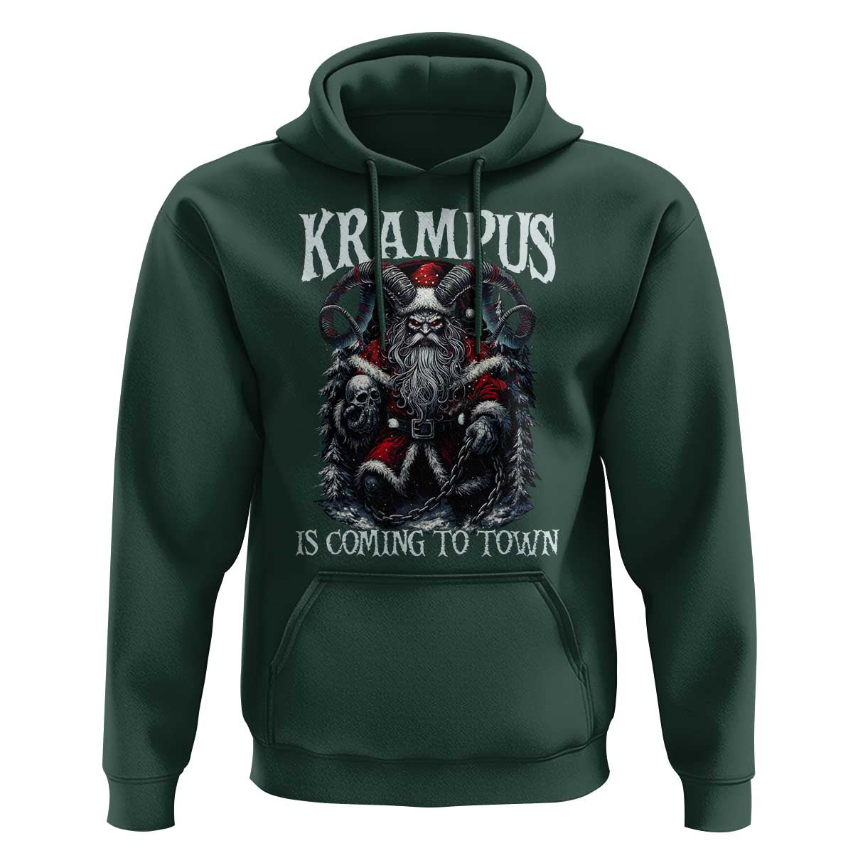 Nordic Christmas Krampus Hoodie Krampus Is Coming To Town Horror Holiday Xmas - Wonder Print Shop