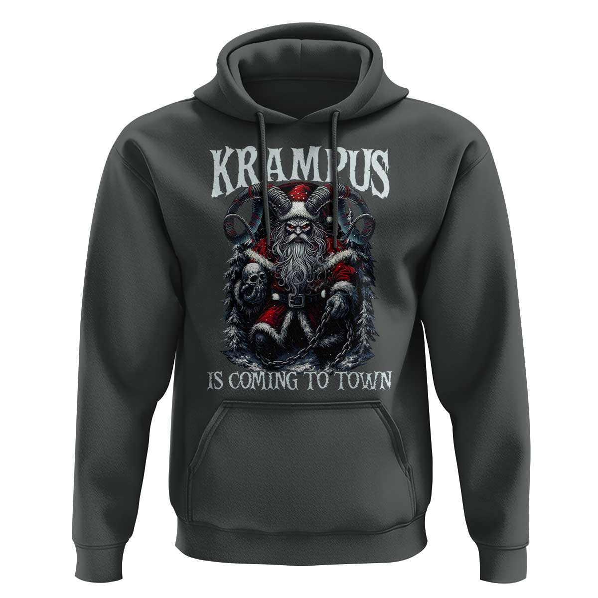 Nordic Christmas Krampus Hoodie Krampus Is Coming To Town Horror Holiday Xmas - Wonder Print Shop