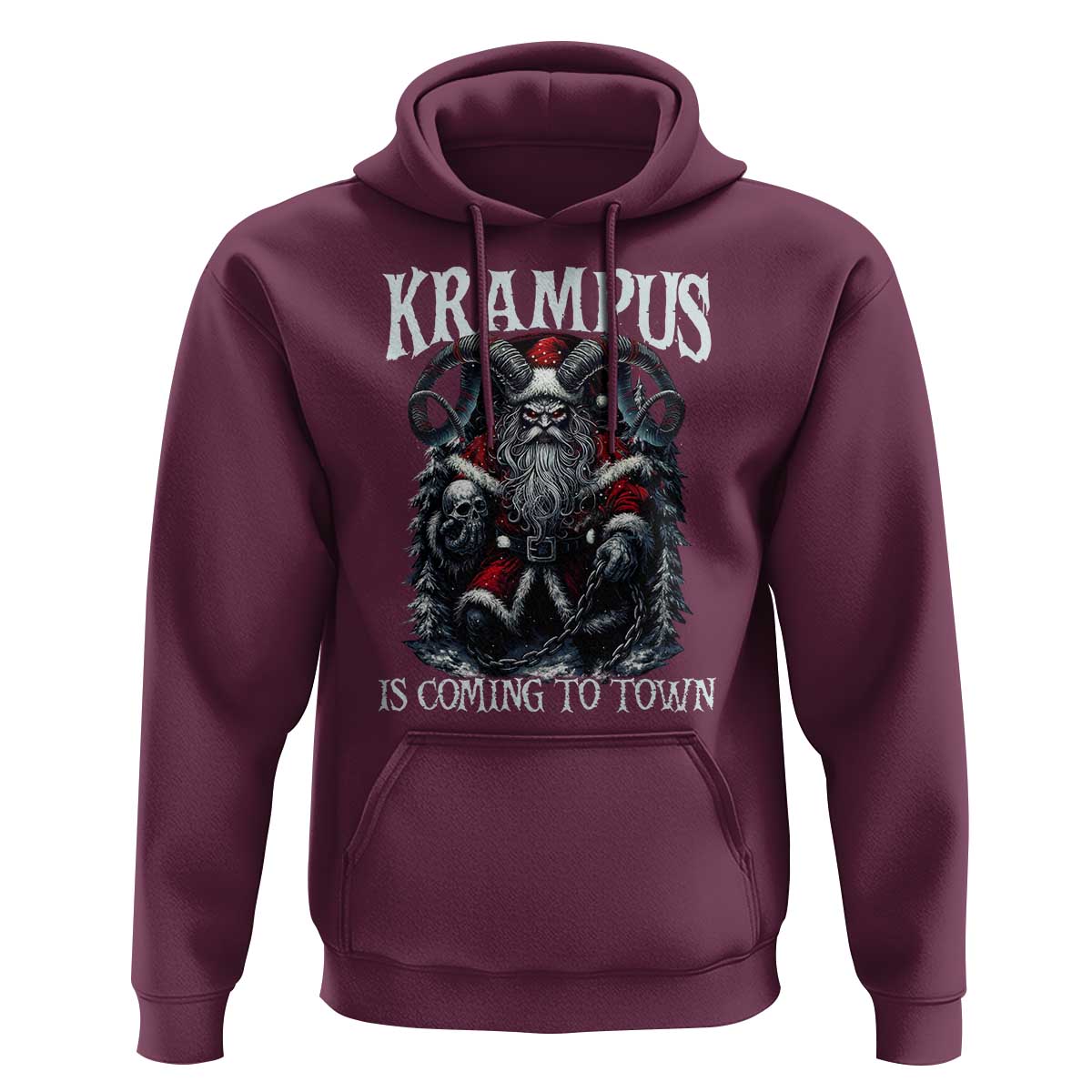 Nordic Christmas Krampus Hoodie Krampus Is Coming To Town Horror Holiday Xmas - Wonder Print Shop
