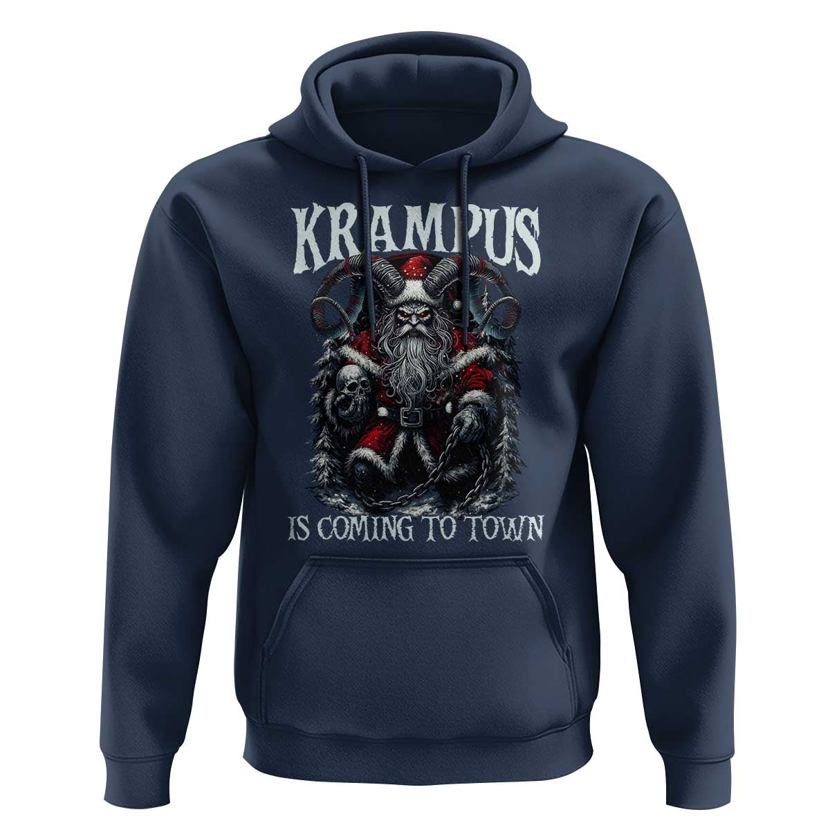 Nordic Christmas Krampus Hoodie Krampus Is Coming To Town Horror Holiday Xmas - Wonder Print Shop