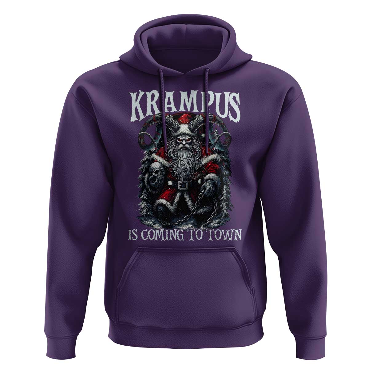 Nordic Christmas Krampus Hoodie Krampus Is Coming To Town Horror Holiday Xmas - Wonder Print Shop