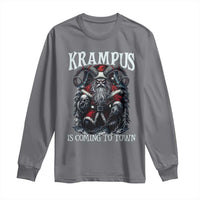 Nordic Christmas Krampus Long Sleeve Shirt Krampus Is Coming To Town Horror Holiday Xmas - Wonder Print Shop