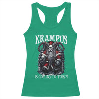 Nordic Christmas Krampus Racerback Tank Top Krampus Is Coming To Town Horror Holiday Xmas - Wonder Print Shop