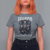 Nordic Christmas Krampus T Shirt For Women Krampus Is Coming To Town Horror Holiday Xmas - Wonder Print Shop