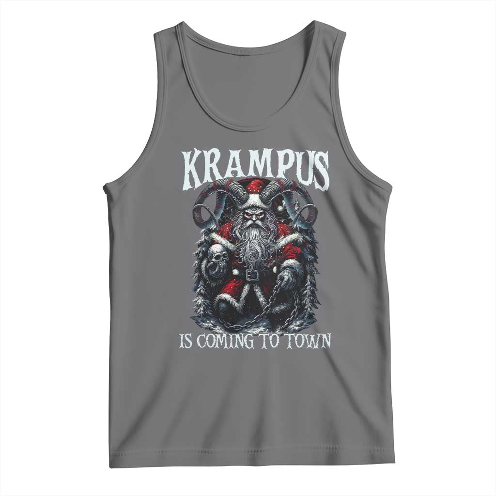 Nordic Christmas Krampus Tank Top Krampus Is Coming To Town Horror Holiday Xmas - Wonder Print Shop