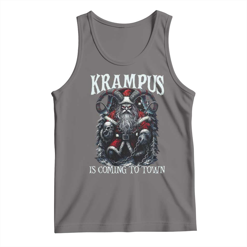 Nordic Christmas Krampus Tank Top Krampus Is Coming To Town Horror Holiday Xmas - Wonder Print Shop