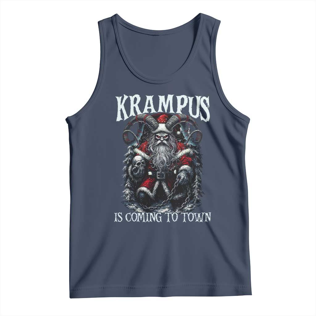 Nordic Christmas Krampus Tank Top Krampus Is Coming To Town Horror Holiday Xmas - Wonder Print Shop