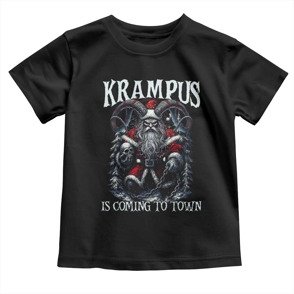 Nordic Christmas Krampus Toddler T Shirt Krampus Is Coming To Town Horror Holiday Xmas - Wonder Print Shop