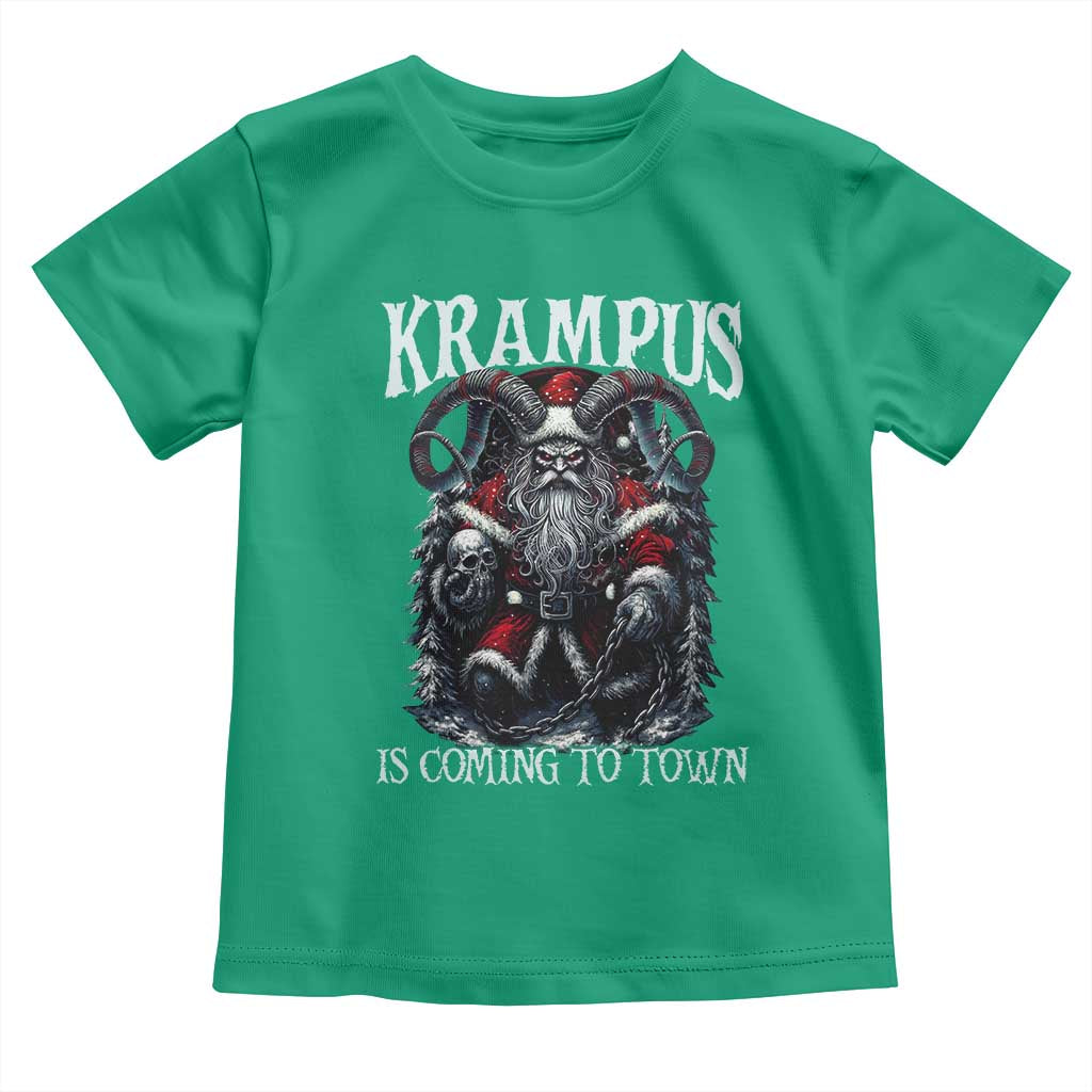 Nordic Christmas Krampus Toddler T Shirt Krampus Is Coming To Town Horror Holiday Xmas - Wonder Print Shop