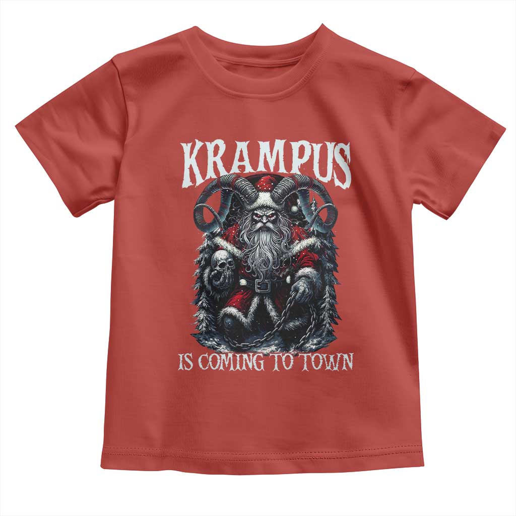 Nordic Christmas Krampus Toddler T Shirt Krampus Is Coming To Town Horror Holiday Xmas - Wonder Print Shop