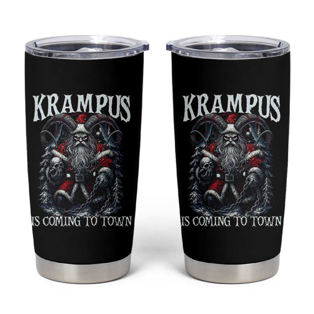 Nordic Christmas Krampus Tumbler Cup Krampus Is Coming To Town Horror Holiday Xmas - Wonder Print Shop