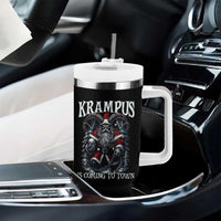 Nordic Christmas Krampus Tumbler With Handle Krampus Is Coming To Town Horror Holiday Xmas - Wonder Print Shop