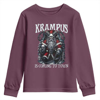Nordic Christmas Krampus Youth Sweatshirt Krampus Is Coming To Town Horror Holiday Xmas - Wonder Print Shop