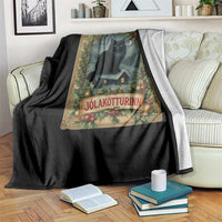 Nordic Christmas Cat Throw Blanket Jolakotturinn Yule Cat Icelandic - Wonder Print Shop