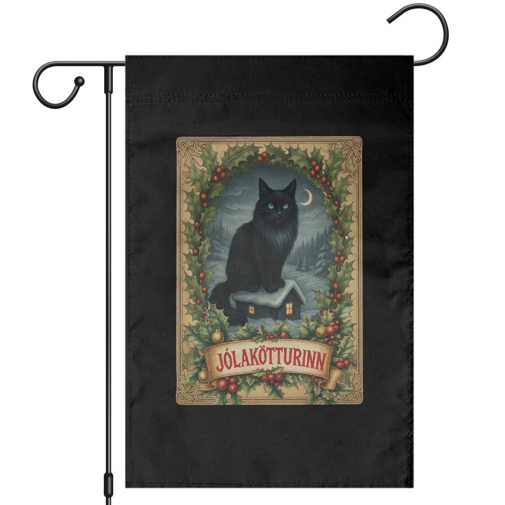Nordic Christmas Cat Garden Flag Jolakotturinn Yule Cat Icelandic - Wonder Print Shop