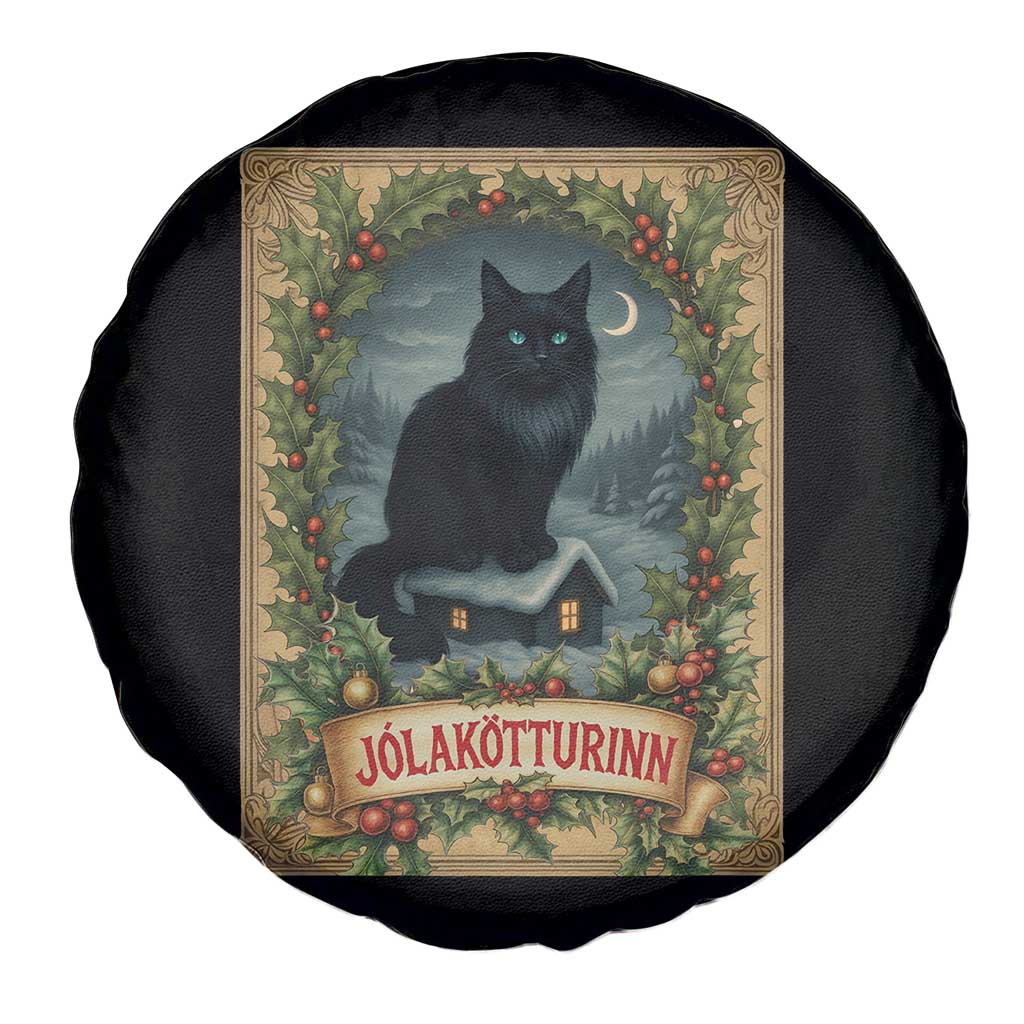 Nordic Christmas Cat Spare Tire Cover Jolakotturinn Yule Cat Icelandic - Wonder Print Shop