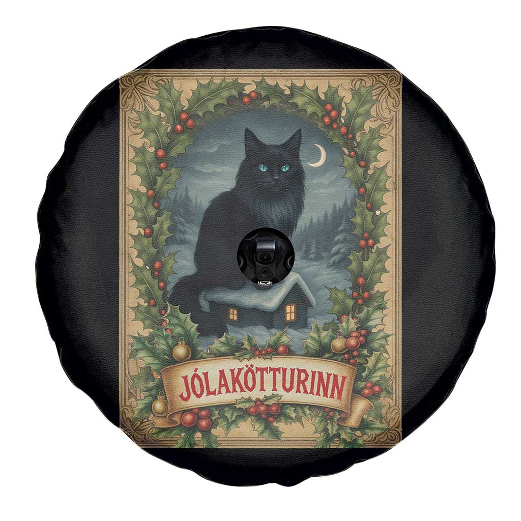 Nordic Christmas Cat Spare Tire Cover Jolakotturinn Yule Cat Icelandic - Wonder Print Shop