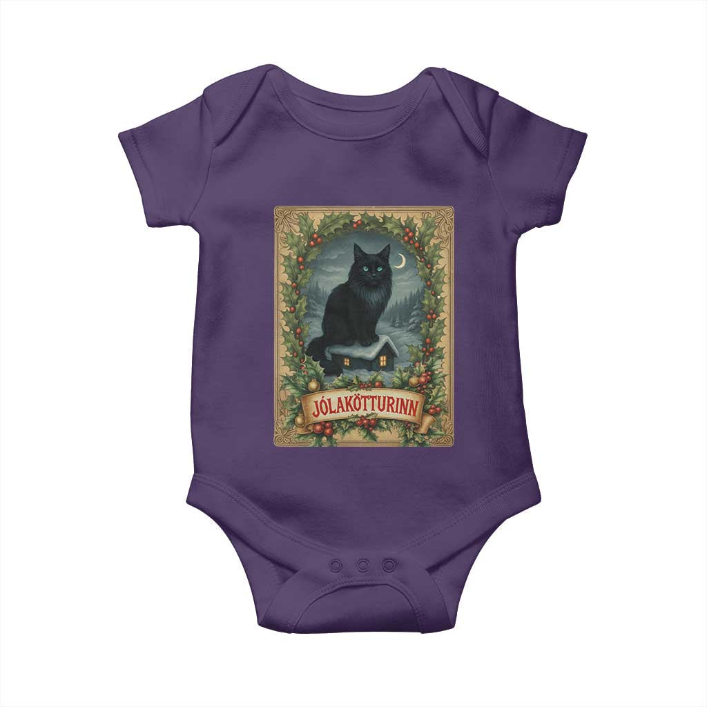 Nordic Christmas Cat Baby Onesie Jolakotturinn Yule Cat Icelandic - Wonder Print Shop