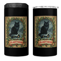 Nordic Christmas Cat 4 in 1 Can Cooler Tumbler Jolakotturinn Yule Cat Icelandic - Wonder Print Shop