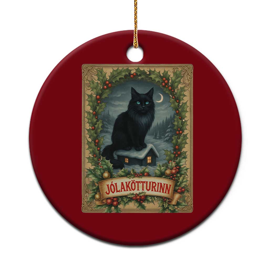 Nordic Christmas Cat Ceramic Ornament Jolakotturinn Yule Cat Icelandic - Wonder Print Shop