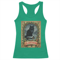 Nordic Christmas Cat Racerback Tank Top Jolakotturinn Yule Cat Icelandic - Wonder Print Shop
