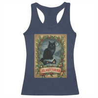Nordic Christmas Cat Racerback Tank Top Jolakotturinn Yule Cat Icelandic - Wonder Print Shop