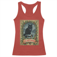 Nordic Christmas Cat Racerback Tank Top Jolakotturinn Yule Cat Icelandic - Wonder Print Shop