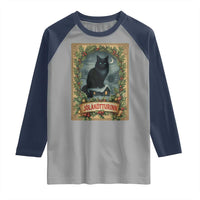 Nordic Christmas Cat Raglan Shirt Jolakotturinn Yule Cat Icelandic - Wonder Print Shop