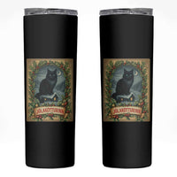 Nordic Christmas Cat Skinny Tumbler Jolakotturinn Yule Cat Icelandic - Wonder Print Shop
