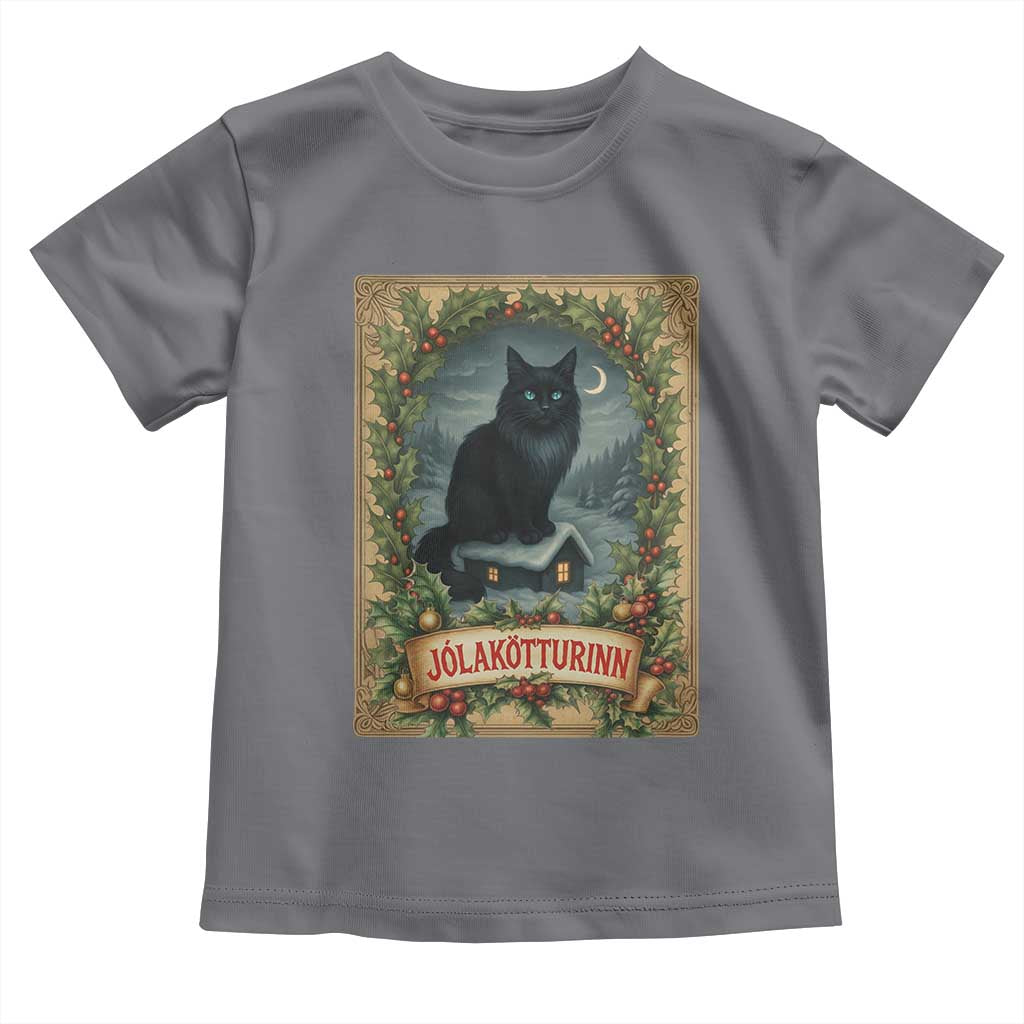 Nordic Christmas Cat Toddler T Shirt Jolakotturinn Yule Cat Icelandic - Wonder Print Shop