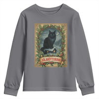 Nordic Christmas Cat Youth Sweatshirt Jolakotturinn Yule Cat Icelandic - Wonder Print Shop