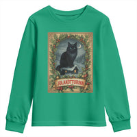 Nordic Christmas Cat Youth Sweatshirt Jolakotturinn Yule Cat Icelandic - Wonder Print Shop