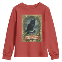 Nordic Christmas Cat Youth Sweatshirt Jolakotturinn Yule Cat Icelandic - Wonder Print Shop