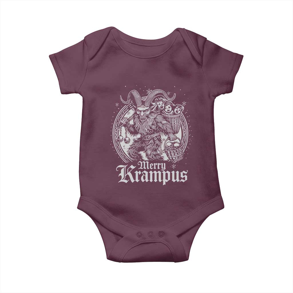 Christmas Krampus Baby Onesie Merry Krampus Norse Pagan Yule Horror Xmas - Wonder Print Shop