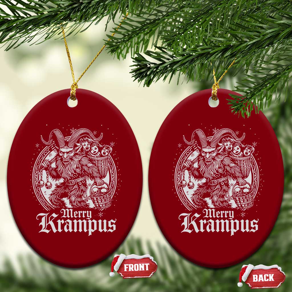 Christmas Krampus Ceramic Ornament Merry Krampus Norse Pagan Yule Horror Xmas - Wonder Print Shop