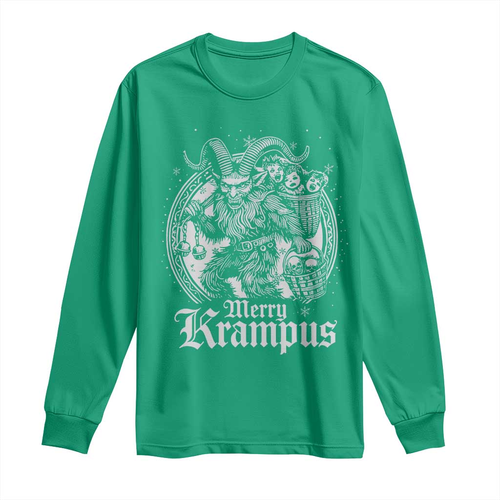 Christmas Krampus Long Sleeve Shirt Merry Krampus Norse Pagan Yule Horror Xmas - Wonder Print Shop